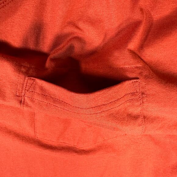 Wrangler Riggs Workwear Mens XXL Long Sleeve Orange/Red Crew Neck Pocket T-Shirt - Picture 4 of 10